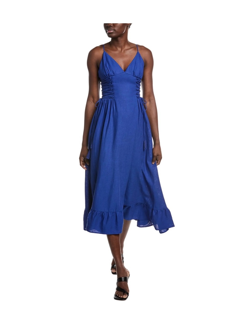 Farm Rio Cobalt blue Spaghetti-Strap Midi Dress